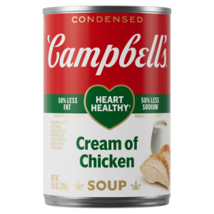 Campbell’s® Condensed Heart Healthy Cream of Chicken Soup, 10.5 oz Can (24 Pack)