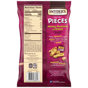 Straightbackimage for Snyder’s of Hanover Pretzel Pieces, Honey Mustard and Onion, 8 oz