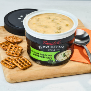 Styledimage for Campbell’s® Slow Kettle® Style Creamy Broccoli Cheddar Bisque, 15.5 oz Microwavable Bowl (Case of 8)