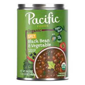 Pacific Foods® Organic Plant Based Spicy Black Bean and Vegetable Soup, 16.3 oz Can (12 Pack)