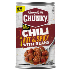 Campbell’s® Chunky™ Hot and Spicy Chili With Beans, 19 oz Can (12 Pack)