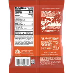 Straightbackimage for Kettle Brand Potato Chips, Backyard Barbeque Kettle Chips, Snack Bag 1 Oz
