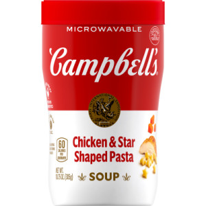 Campbell’s® Sipping Soup, Chicken Soup & Star Shaped Pasta, 10.75 Oz Microwavable Cup (Case of 8)
