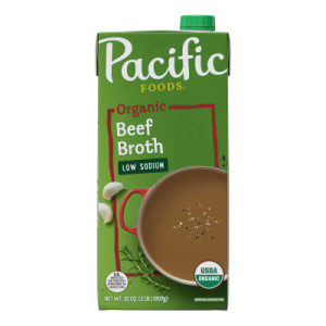 Pacific Foods® Low Sodium Organic Beef Broth, 32 oz Carton (12 Pack)