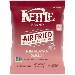 Kettle Brand Potato Chips, Air Fried Himalayan Salt Kettle Chips, 1 Oz Snack Bag