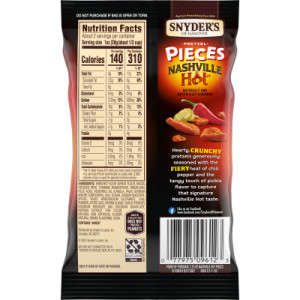 Straightbackimage for Snyder’s of Hanover Pretzel Pieces, Nashville Hot, 2.25 Oz