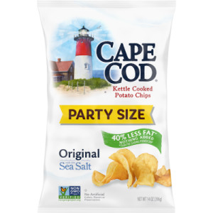 Cape Cod Potato Chips, Less Fat Original Kettle Chips, Party Size 14 Oz Party Size