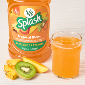 Styledimage for V8 Splash® Tropical Blend Flavored Juice Beverage, 64 fl oz Bottle (6 Pack)