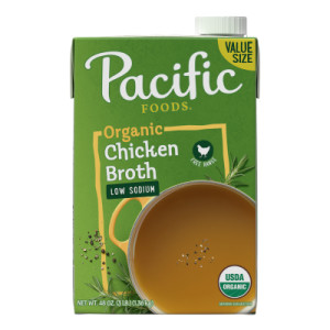 Pacific Foods® Low Sodium Organic Free Range Chicken Broth, 48 oz Carton (Case of 8)