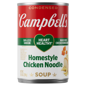 Campbell’s® Condensed Heart Healthy Homestyle Chicken Noodle Soup, 10.5 oz Can (12 Pack)