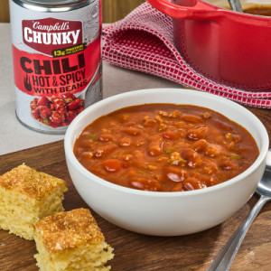 Styledimage for Campbell’s® Chunky™ Hot and Spicy Chili With Beans, 19 oz Can (12 Pack)