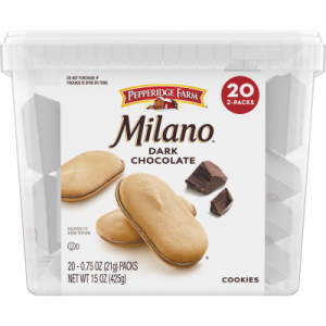 Pepperidge Farm Milano Cookies, Dark Chocolate, 20 Packs, 2 Cookies per Pack