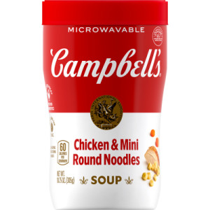 Campbell’s® Sipping Soup, Chicken & Mini Round Noodle Soup, 10.75 Oz Microwavable Cup (Case of 8)