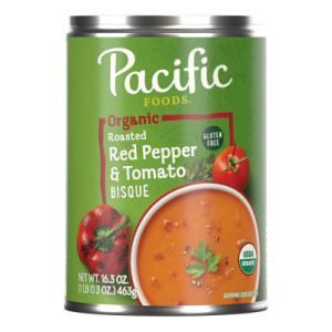Pacific Foods® Organic Roasted Red Pepper and Tomato Bisque Soup, 16.3 oz Can (12 Pack)
