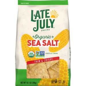 Late July Snacks Thin and Crispy Organic Tortilla Chips with Sea Salt, 10.1 oz Bag