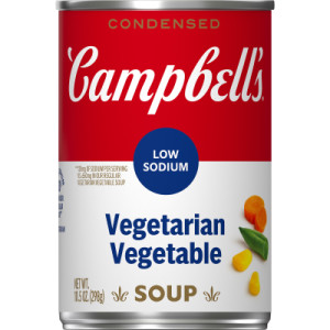 Campbell’s Condensed Low Sodium Vegetable Soup, 10.75 Ounce Cans, 24-Pack