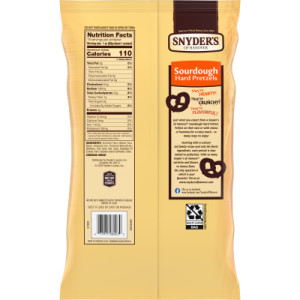 Straightbackimage for Snyder’s of Hanover Pretzels, Sourdough Hard Pretzels, Family Size 16 Oz Bag