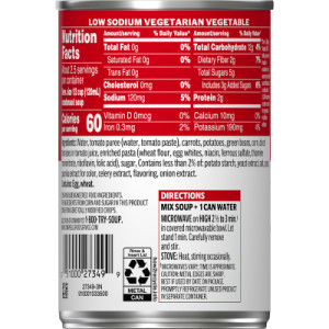 Straightbackimage for Campbell’s Condensed Low Sodium Vegetable Soup, 10.75 Ounce Cans, 24-Pack