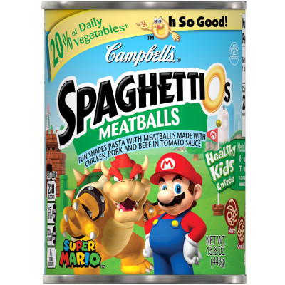 Super Mario Bros.® Shaped SpaghettiOs® with Meatballs