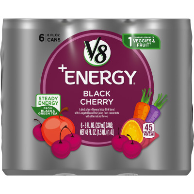 Healthy Energy Drink, Natural Energy from Tea, Black Cherry
