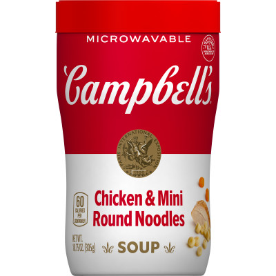 Campbell’s® Sipping Soup, Chicken & Mini Round Noodle Soup, 10.75 Oz Microwavable Cup (Case of 8)