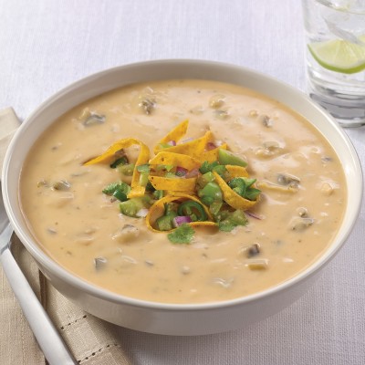 Campbell’s® Reserve Frozen Ready to Eat Roasted Poblano and White Cheddar Soup with Tomatillos