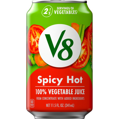 V8® Spicy Hot 100% Vegetable Juice, 11.5 fl oz Can (24 Pack)