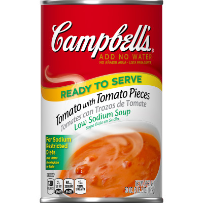 Campbell’s® Ready to Serve Low Sodium Tomato with Tomato Pieces Soup