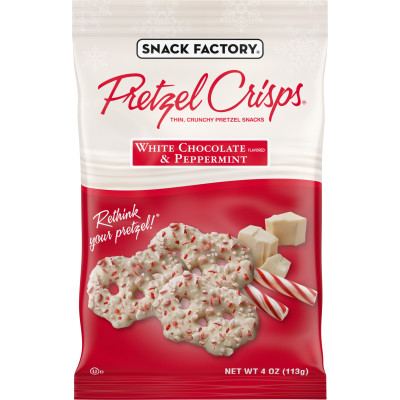 Holiday Peppermint and White Chocolate Covered Pretzel Crisps