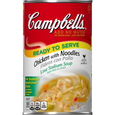 Campbell’s® Ready to Serve Low Sodium Chicken with Noodles Soup