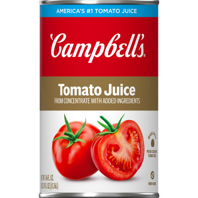 Campbell’s® 100% Tomato Juice, 46 fl oz Can (12 Pack)