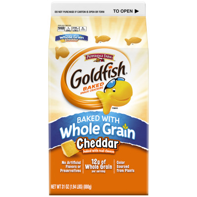 Pepperidge Farm® Goldfish Baked Snack Crackers Baked with Whole Grain Cheddar Cheese