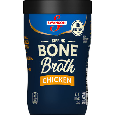 Swanson® Sipping Chicken Bone Broth, 10.75 oz Microwavable Cup (8 Pack)