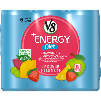 Healthy Energy Drink, Natural Energy from Tea, Diet Strawberry Lemonade
