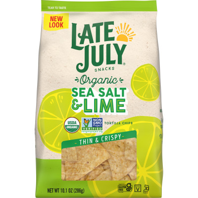 Thin and Crispy Organic Tortilla Chips, Sea Salt & Lime