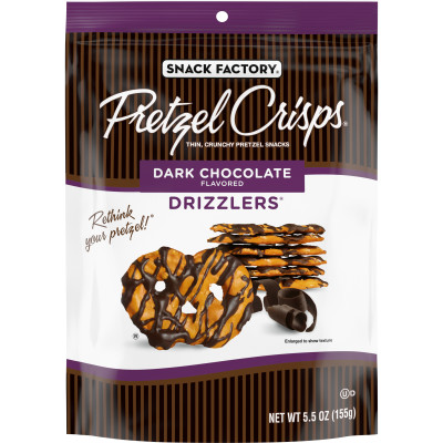 Dark Chocolate Drizzled Pretzel Crisps