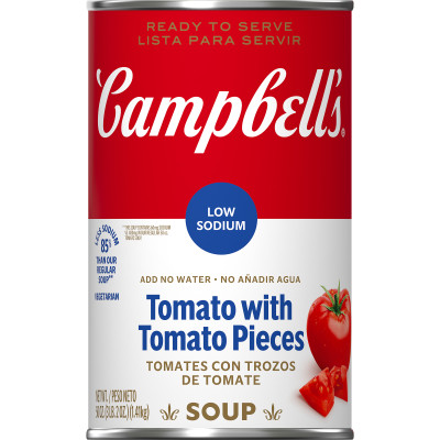Campbell’s® Low Sodium Ready to Serve Tomato with Tomato Pieces Soup