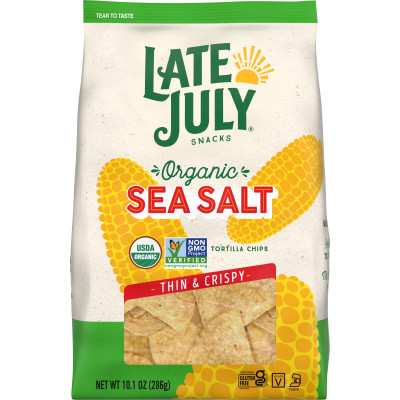 Thin and Crispy Organic Tortilla Chips with Sea Salt