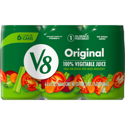V8® Original 100% Vegetable Juice, 5.5 fl oz Can (48 Pack)