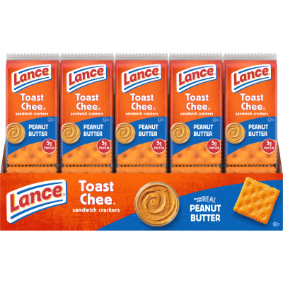 Lance Sandwich Crackers, ToastChee Peanut Butter, 20 Count