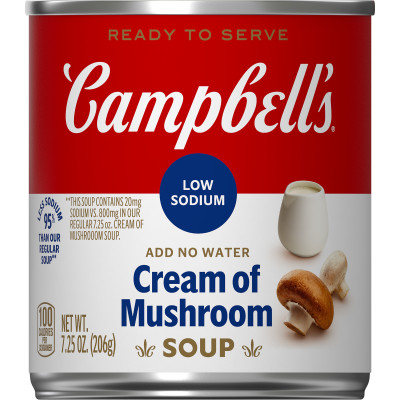 Campbell’s® Ready to Serve Low Sodium Cream of Mushroom Soup