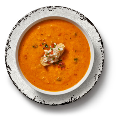 Campbell’s® Reserve Frozen Ready to Eat Riverboat Red Pepper and Crab Bisque