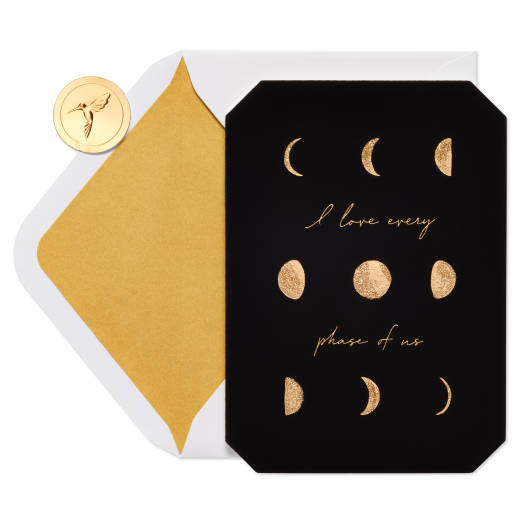 Moon Cycles Anniversary Greeting Card