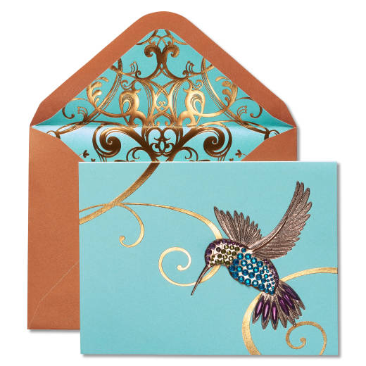 Gem Hummingbird Birthday Greeting Card