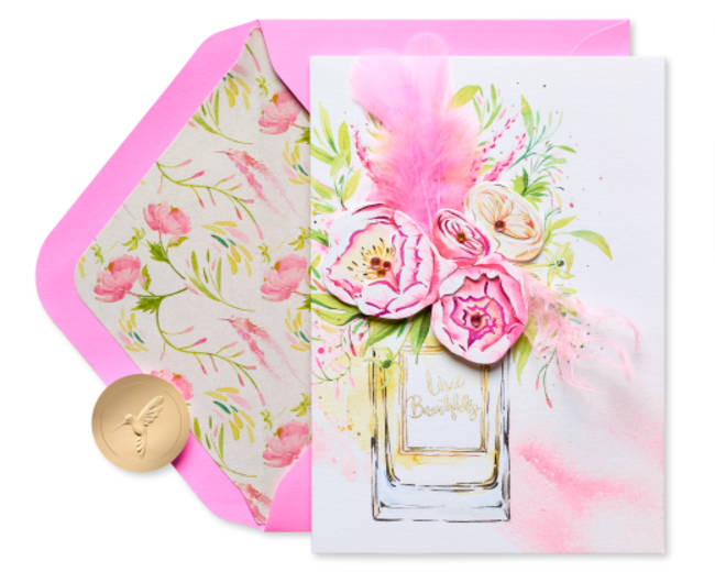 Perfume Florals Blank Greeting Card