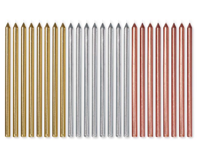 Metallic Birthday Candles 24-Count