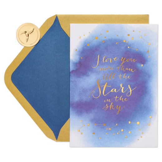 Romantic Stars Anniversary Greeting Card