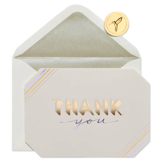 Thank You Lettering Blank Thank You Greeting Card