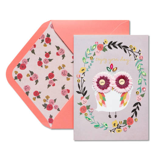 Femme Owl Birthday Greeting Card