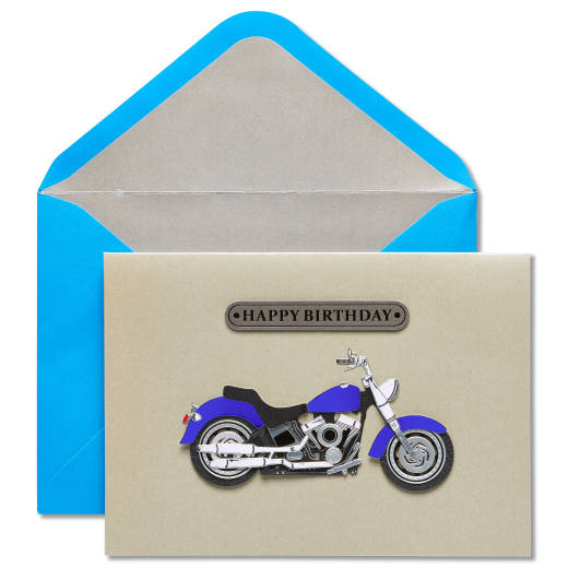 Motorcycle Guy Birthday Greeting Card